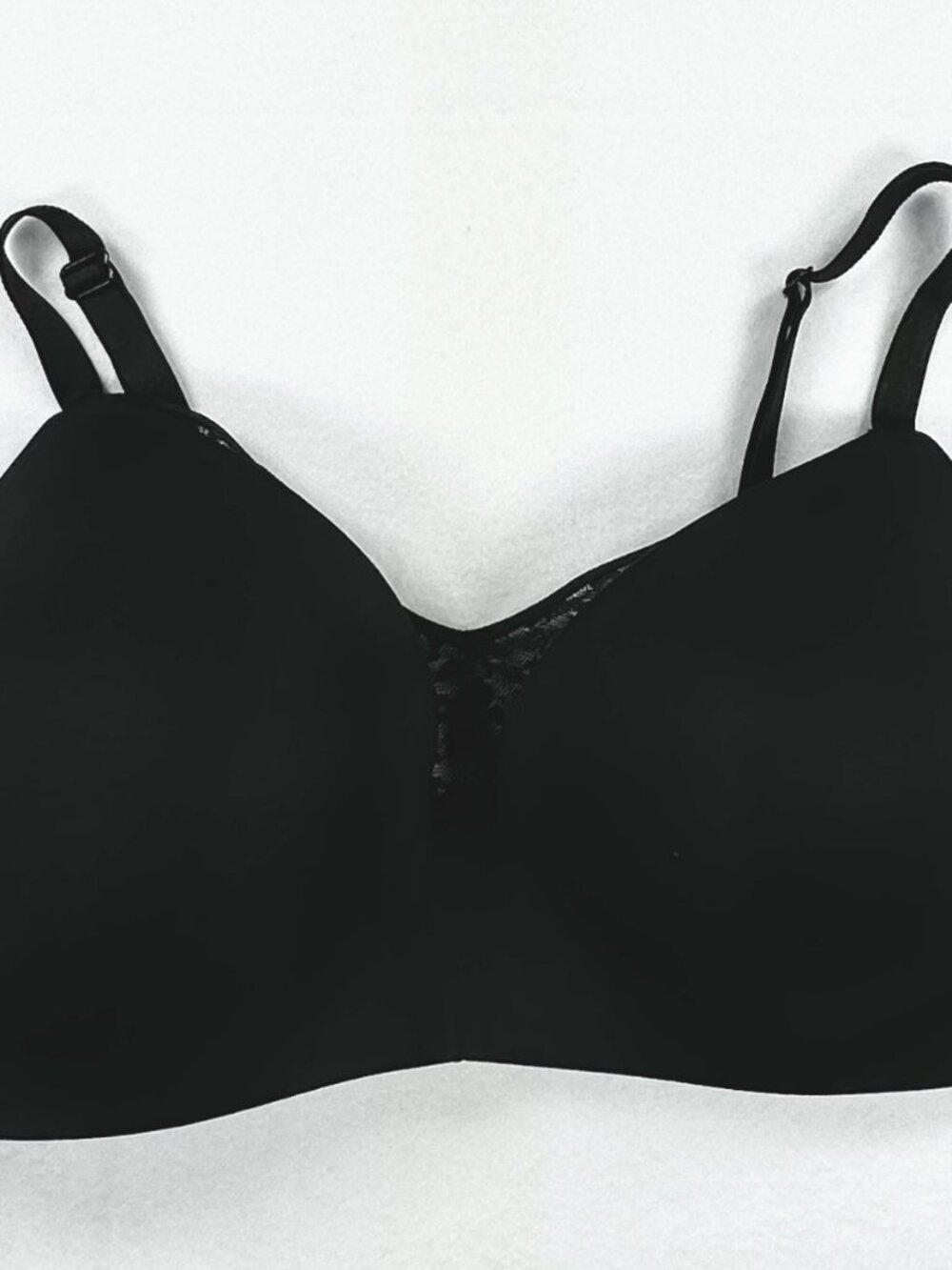 Victoria's Secret Black Wireless T-Shirt Bra Solid Print‎ Lace Size 40D